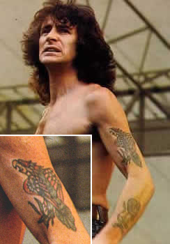 AC/DC ボン・スコット 左腕のタトゥー