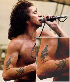 AC/DC ボン・スコット 右腕のタトゥー