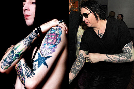 Marilyn Manson（マリリン・マンソン）の腕のタトゥー