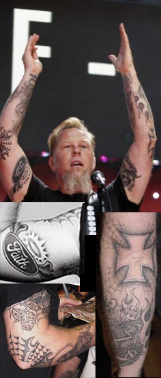 METALICA James Hetfield両腕の内側タトゥー